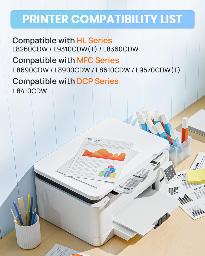 E-Z Ink Compatible Toner Cartridge Replacement for Brother TN-433 TN433 TN433bk TN431 Compatible with HL-L8260CDW HL-L8360CDW MFC-L8610CDW MFC-L8900CDW (1 Cyan, 1 Pack) - Image 2